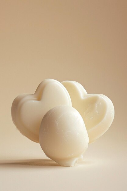 Plakat 3D przedstawiający prostą parę białych czekoladowych trufli