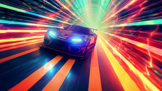 Plakat abstrakcyjny Speeding Sports Car