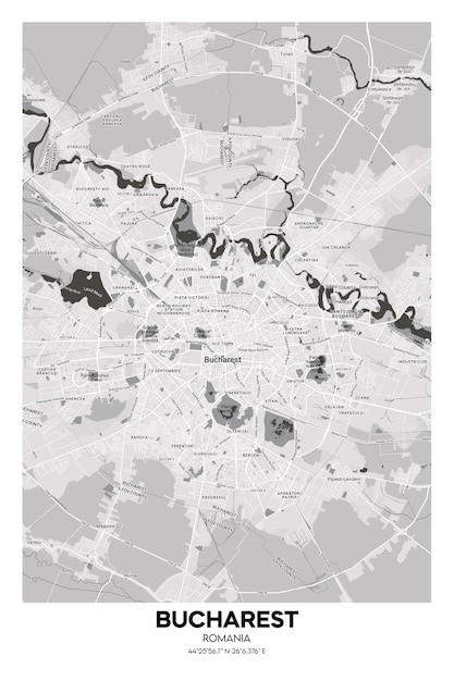 Plakat Bukareszt Rumunia mapa