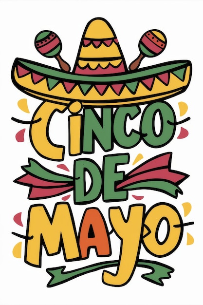 Zdjęcie plakat cinco de mayo z sombrero