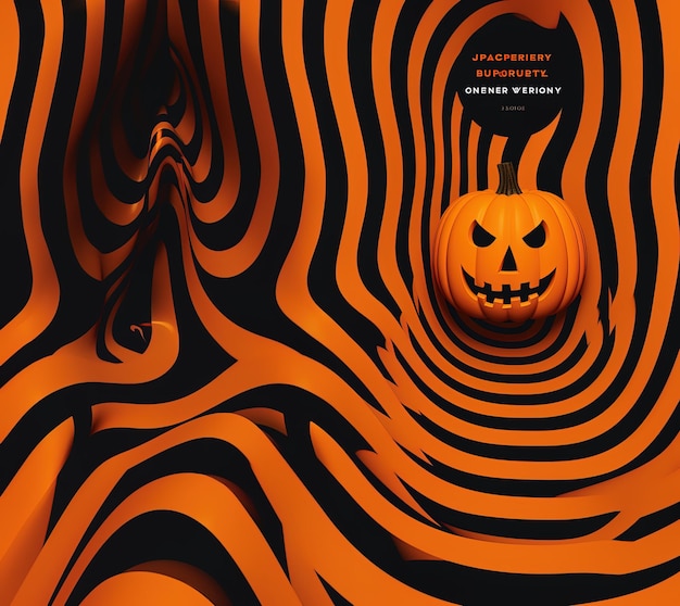 Zdjęcie plakat dla dyni halloween z dynią na górze