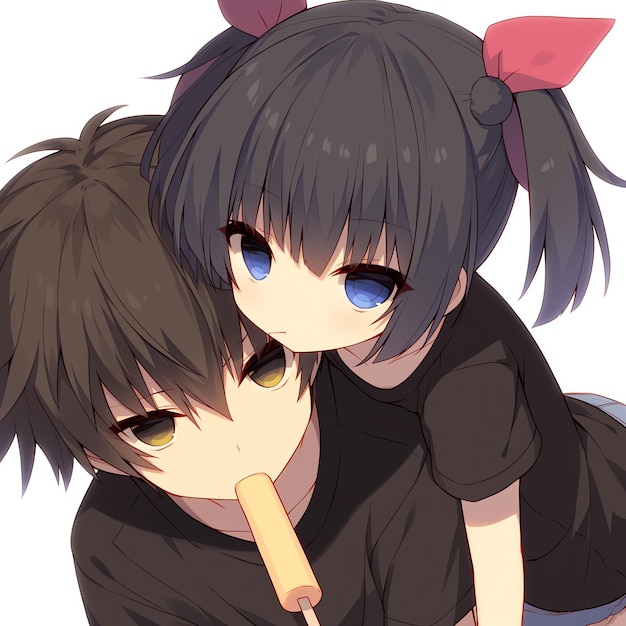 plakat dla dziewczyny z anime z kijem w ręku