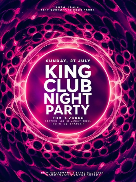 Plakat dla King Club Club Club Club w noc czerwca