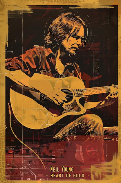 Zdjęcie plakat dla mężczyzny z gitarą, na którym jest napisane: