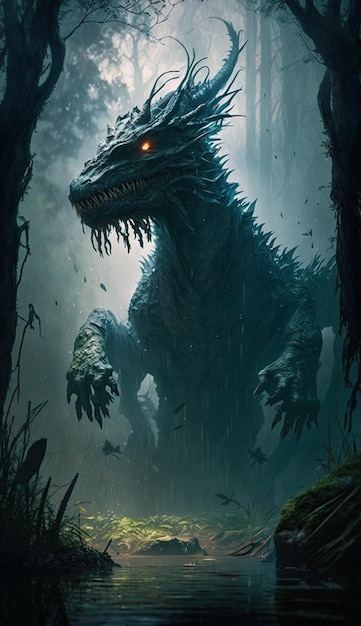 Plakat do filmu godzilla.