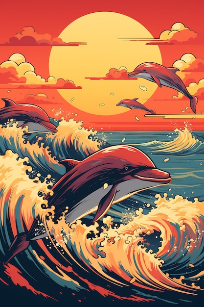 plakat do filmu z delfinami