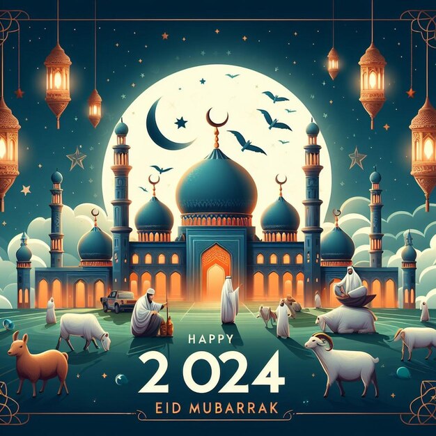 Plakat Eid Mubarak 2024