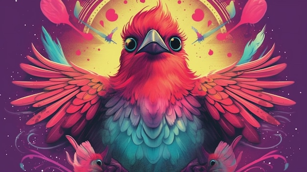 Plakat festiwalu muzycznego o nazwie Ptak