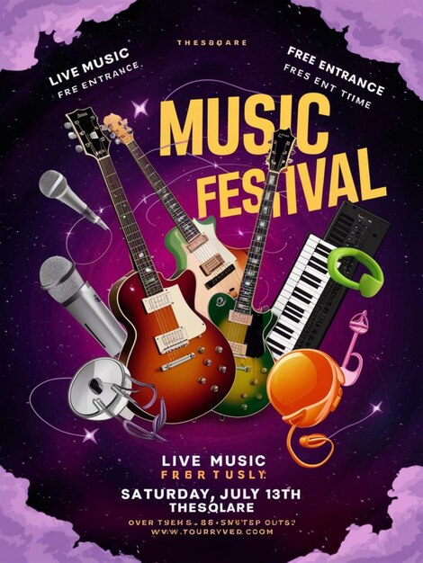 plakat festiwalu muzycznego z plakatem festiwalu