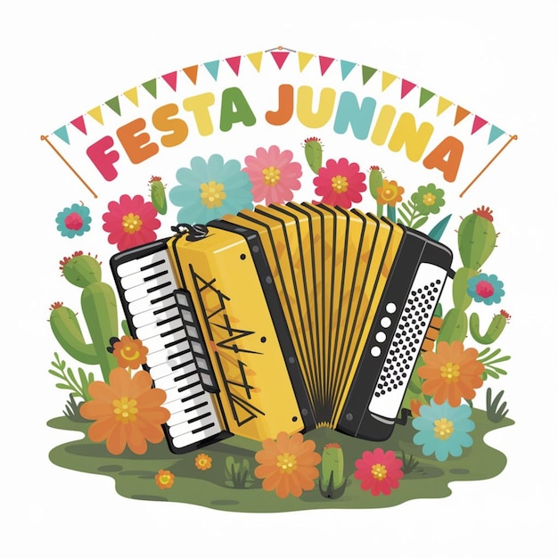 Zdjęcie plakat festiwalu o nazwie festiwal z instrumentem muzycznym