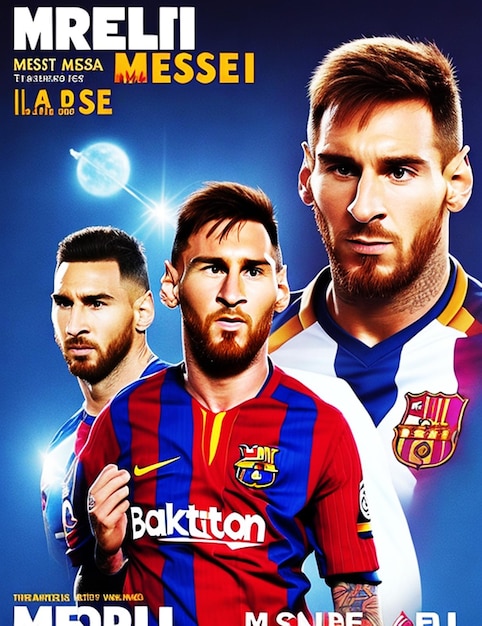 Plakat filmowy Piękny Lionel Andrs Messi Cuccittini, bóg piłki nożnej Stipplilng Alchemy