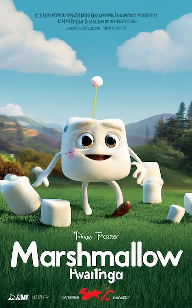 plakat filmowy Pixar uczucia marshmallow