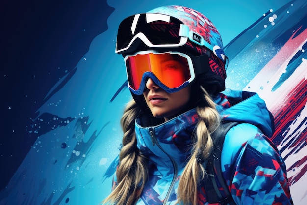 Plakat koncepcyjny sportu snowboardzisty