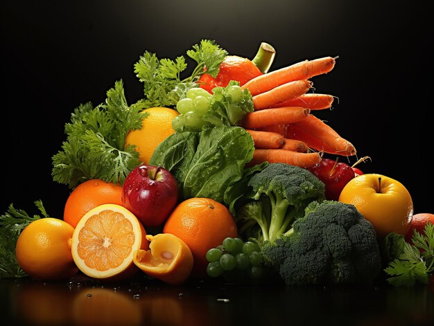 Plakat koncepcyjny witamin owoców i warzyw