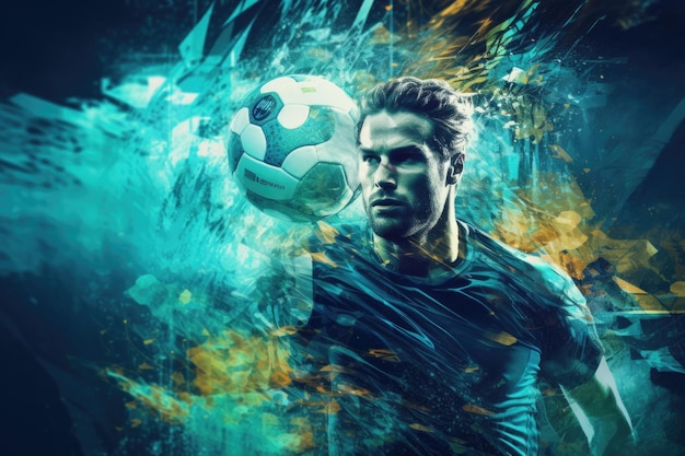 Plakat koncepcyjny zawodnika piłki wodnej