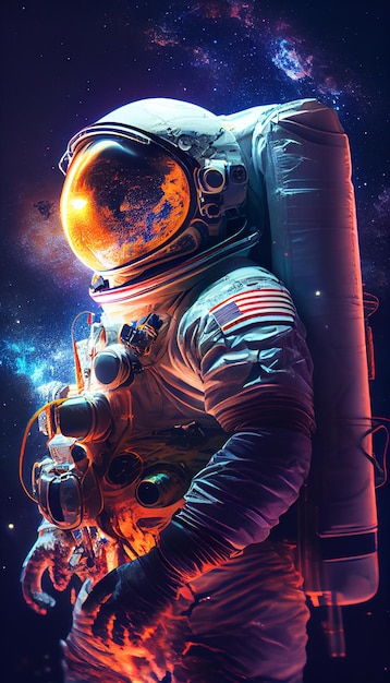 Plakat kosmonauty z tytułem „astronauta”