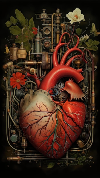 plakat ludzkiego serca z ludzkim sercem na nim