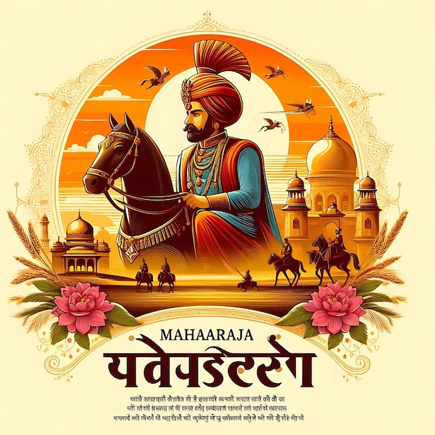 Zdjęcie plakat maharaja agrasen jayanti agrasen ilustracja wektorowy baner