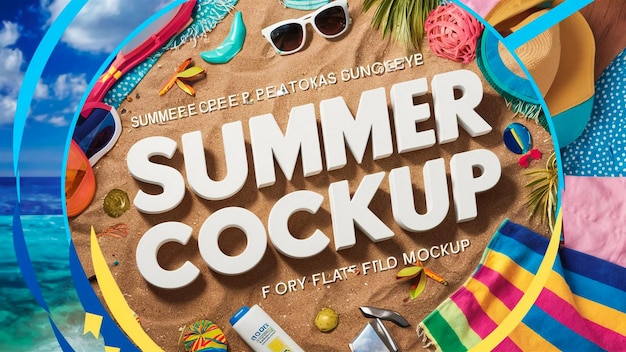 plakat na czas letni z sceną plażową i sceną plaży