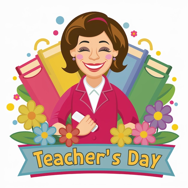 Plakat na Dzień Nauczyciela z napisem "Nauczyciel"