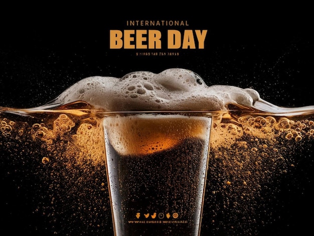 plakat na dzień piwa z szklanką piwa