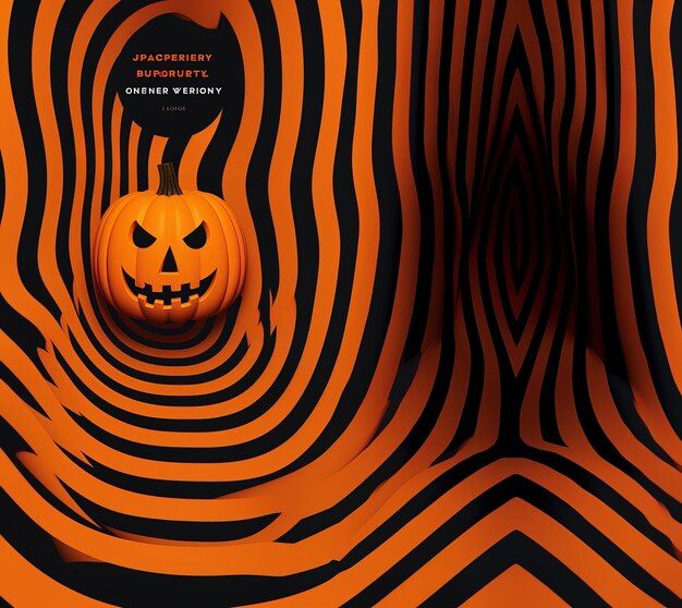 Zdjęcie plakat na halloween jest wyświetlany w pomarańczowym i czarnym wzorze