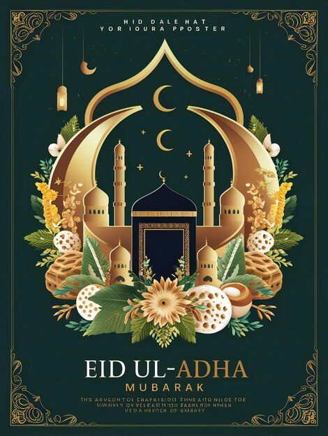 Zdjęcie plakat na mediach społecznościowych festiwalu islamskiego eid al adha mubarak