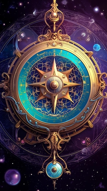 Plakat na okładkę kompasu gwiazdy gry.