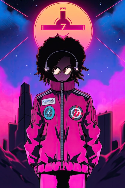 plakat przedstawiający postać z anime zwaną postacią z komiksu.