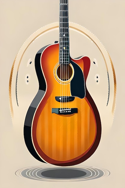 Plakat retro gitara klasyczna plakat muzyczny w stylu retro