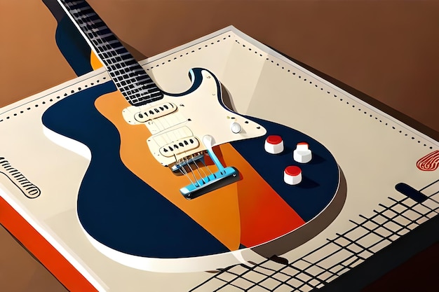 Plakat retro gitara klasyczna plakat muzyczny w stylu retro