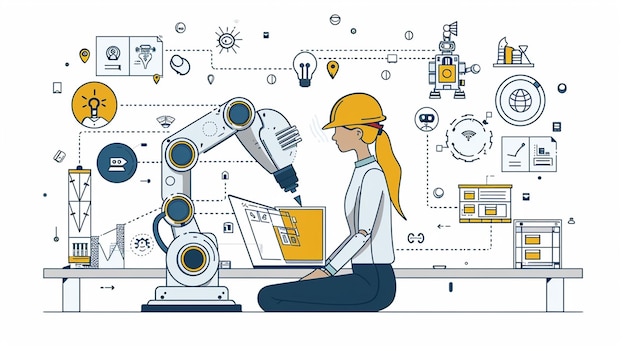 plakat robota i cyfrowej technologii chatbotów