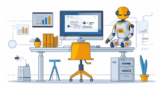 plakat robota i cyfrowej technologii chatbotów