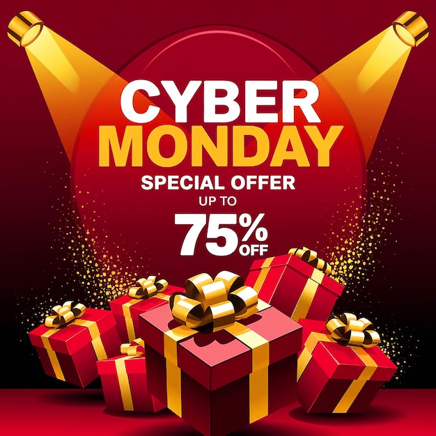 plakat sprzedaży Cyber Monday z banerem z napisem Cyber Monday Sale