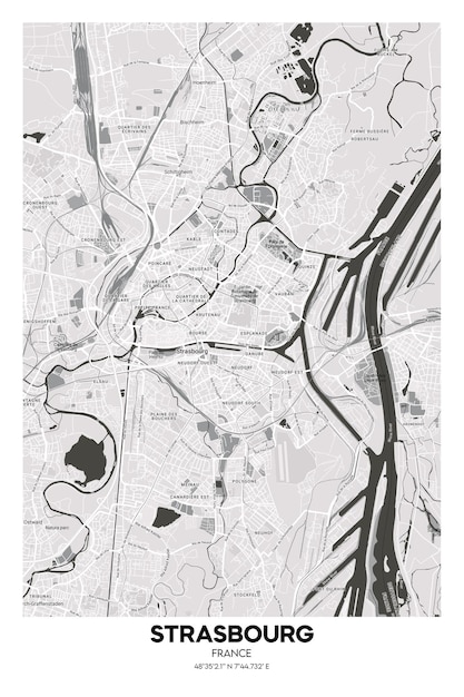 Plakat Strasburg Francja mapa