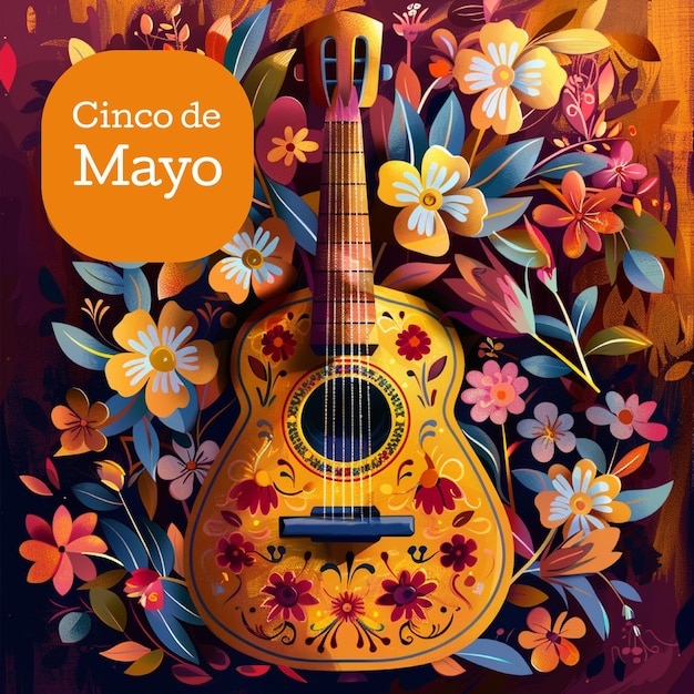 Zdjęcie plakat świąteczny cinco de mayo święta w meksyku kolorowa karta projektowa