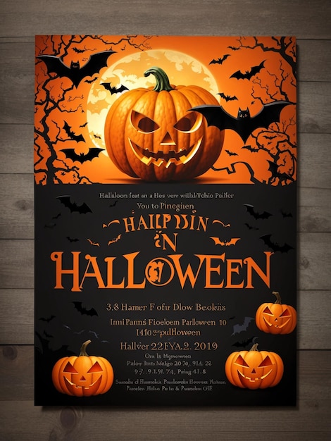 plakat szczęśliwej imprezy halloweenowej