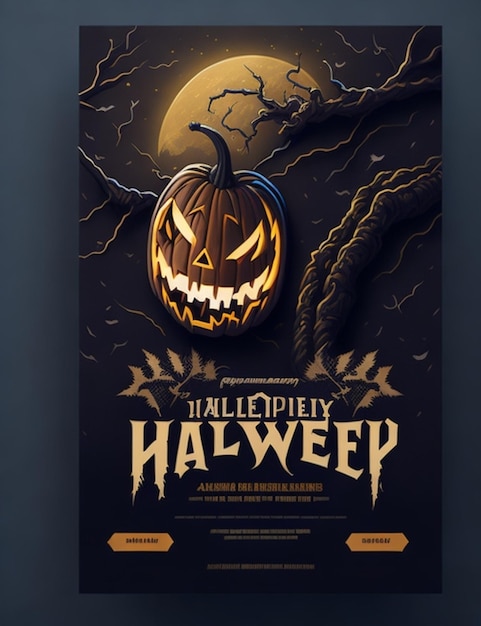 Zdjęcie plakat z dyniami halloweenowymi z dynią na górze.