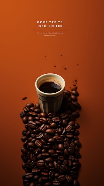 Plakat z filtrowanym napojem kawowym z ziaren kawy i filiżanką kawy Indyjskie uroczystości Kuchnia lifestylowa