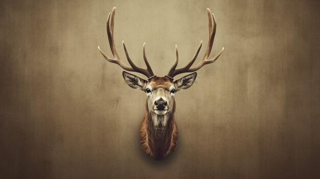 Plakat z głową jelenia