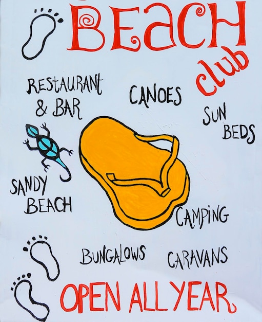 Plakat z kijem plażowym