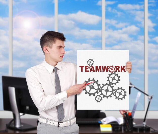 Plakat z koncepcją pracy zespołowej