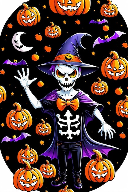 plakat z kreskówek na Halloween