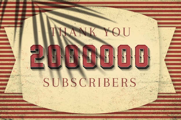 Plakat z napisem „Dziękuję za 2000 subskrybentów”.
