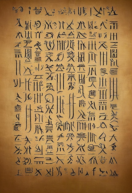 Zdjęcie plakat z napisem hieroglify