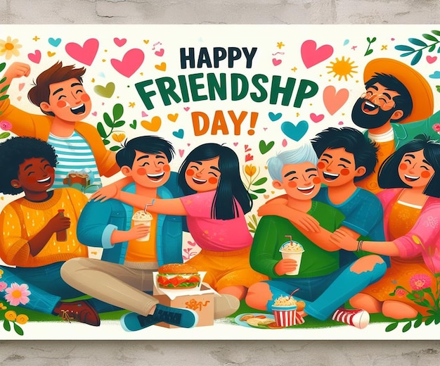 Plakat z napisem " Szczęśliwy Dzień Przyjaźni "