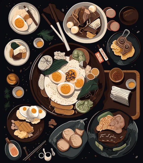 Plakat z talerzem z jedzeniem ze zdjęciem talerza z jedzeniem i napisem „śniadanie”.