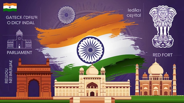 plakat z zdjęciem budynku i słowem Indian na nim