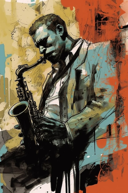 Plakat zespołu jazzowego z napisem jazz.