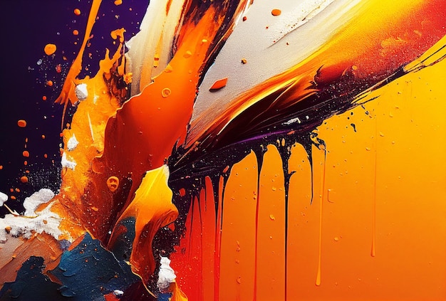 Plamy jasnej farby na płótnie Malowanie wnętrz Piękne tło Generacyjna sztuczna inteligencja